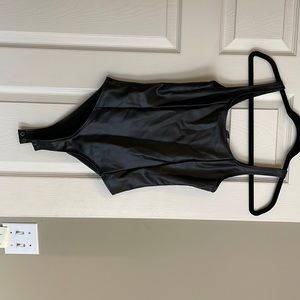 faux leather body suit never worn!